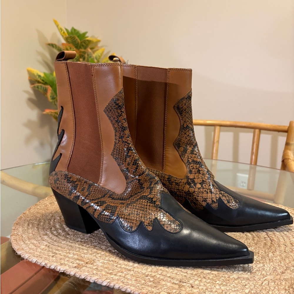 Men’s ASOS Brown and Black Heeled Boots